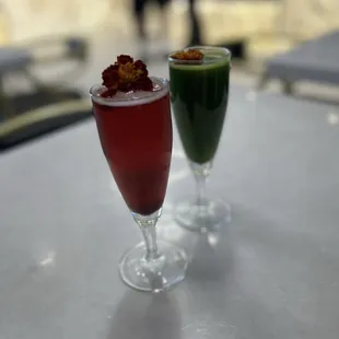Hibiscus mimosas &amp; matcha mimosas