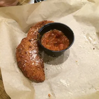 Fried Mozzarella Mezzaluna with Marinara
