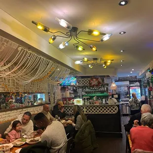 people eating at a restaurant