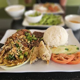 Super platter with a edemame appetizer