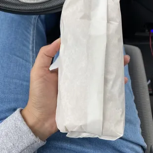 Bacon, hash brown, egg burrito