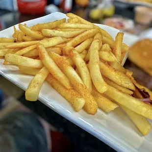 Freshly made golden French fries