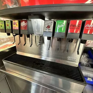 Fountain drink choices.