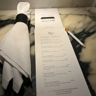 menu