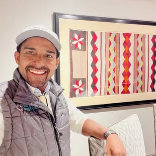 Manager from One World Rug Care showing off his awesome work shown at a prominent hotel