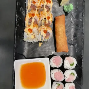 Lunch special: Crunchy Tuna and Yellowtail roll