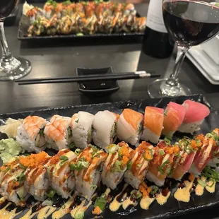 Sexy girl roll &amp; rainbow roll