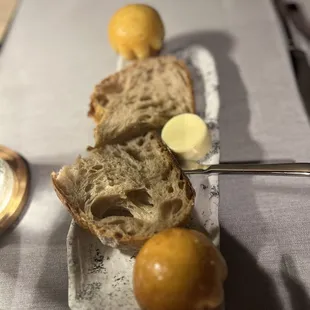 Brioche and warm bread. They always say not to fill up on bread, but his was worth it!