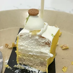 cross section of lemon yuzu cake