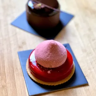 Isaphan - Rose Lychee Mousse w/ Rasberry Puree and Hazelnut Biscuit