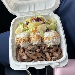 Steak plate, salad w/italian dressing