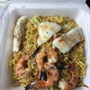 Shrimp + Fish Combo with noodles! Yummers!!!