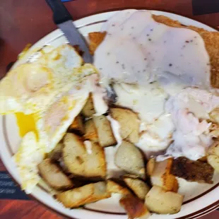 Chicken fried chicken n eggs