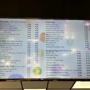 menu