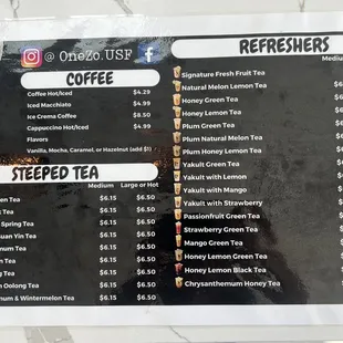 menu