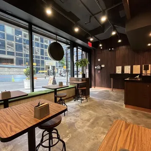 a view of the inside of a restaurant