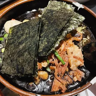 Black tonkotsu ramen! Pretty good!