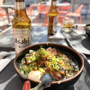 Black Tokyo Black Ramen and a cold beer