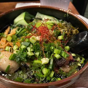 Black ramen with extra scallions