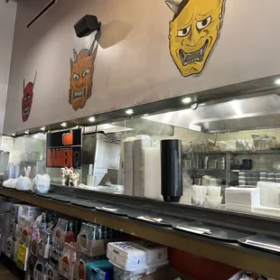 interior, sushi and sashimi