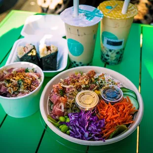 Shio-Koji Ahi Tuna Poke Bowl, Bento Set w/2 Onigilly