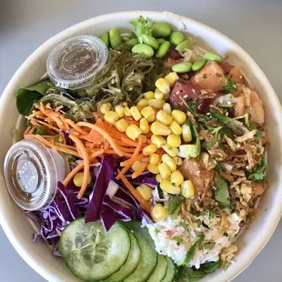 Create Your Own (2 Scoops) Poke Bowl  Ahi Tuna and Salmon with Ginger Ponzu