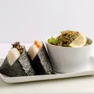 Wakame Salad Set. Choose 2 Onigilly w/ delicious &amp; nutritious Wakame salad.