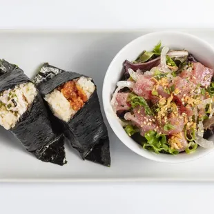 Onigilly with Shio-koji Poke salad