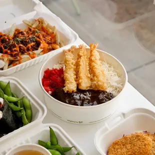 IG @annette.chew - Tempura Shrimp, Curry, and Rice