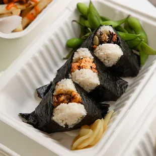 IG @annette.chew - Edamame Set with 3 Onigilly