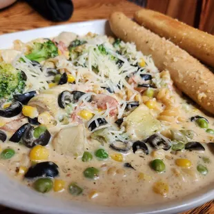 Pasta bar lunch special on weekdays