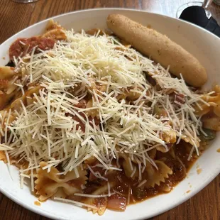 Build your own pasta from pasta bar