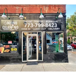 Onions &amp; Cilantro.2235 N Western Ave,Chicago, IL Mexican Taqueria. Tacos Burritos Nachos Tostadas Tortas Ensaladas Quesadillas.   Cool.