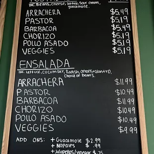 menu