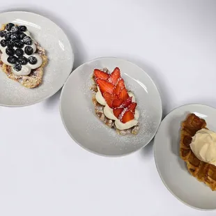 Blueberry Strawberry Plain Croffle (croissant + waffle)