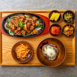 Lunch Set $29 : Combo 2 Cubed Steak with Mul-naengmyeon