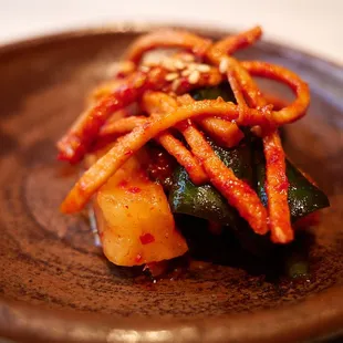 Pickled cucumber and dried squid