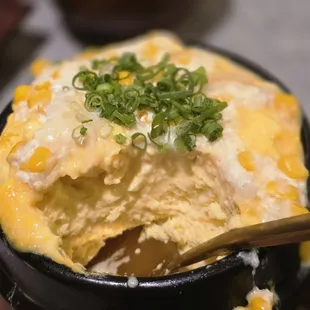 Egg Souffle with added option of corn cheese