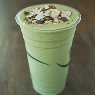 a smoothie in a plastic cup