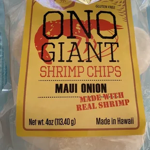 Maui onion flavored shrimp chips