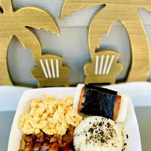 a person holding a plate of food