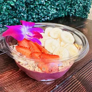 a bowl of fruit and yogurt