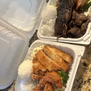 Chicken Katsu and Hawaiian BBQ Mix