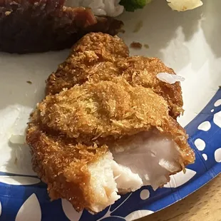 Fish filet that was raw from the middle