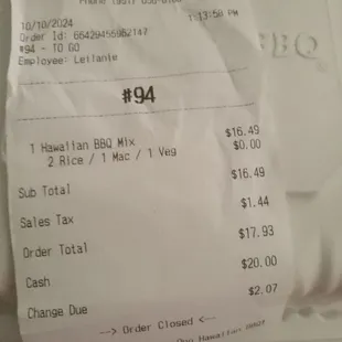 Receipt.