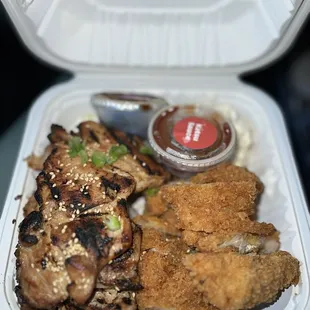 Chicken BBQ and chicken katsu