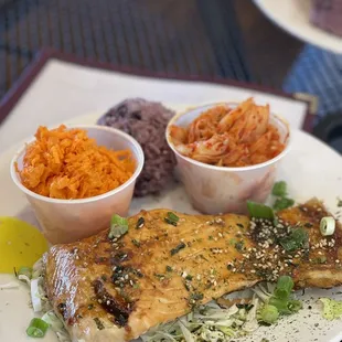 a plate of food on a table