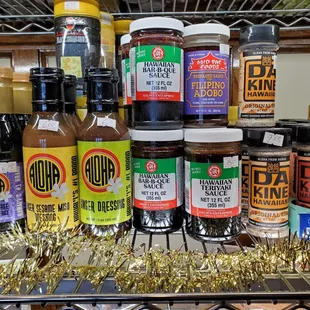 a variety of sauces and condiments