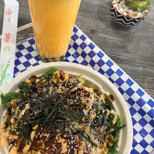 Papaya Milk Tea Build Your Own Regular Poke Bowl