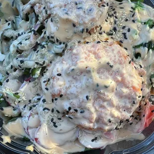 Build Your Own Regular Poke Bowl with spicy salmon